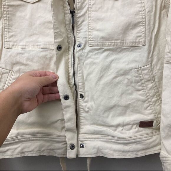 LL Beans Lightweight Cream Casual Full Zip Jacket - Picture 4 of 6